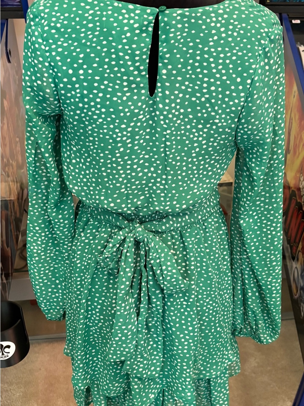 JAPNA MINI POLKADOT DRESS WITH TIE - Picture 6 of 11